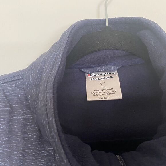 Champion Fleece Jacket Men's L Large Performance Tech Full Zip Pockets Jacket - Picture 4 of 9